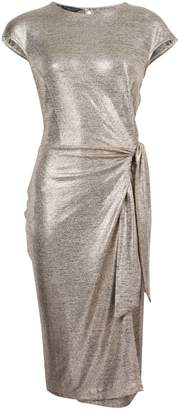 Dorothy Perkins Womens Gold Shimmer Tie Side Pencil Dress, Gold