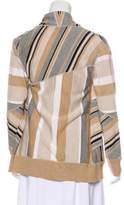 Thumbnail for your product : St. John Striped Wool Cardigan