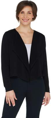 Susan Graver Cotton Rayon Open Front Cropped Cardigan
