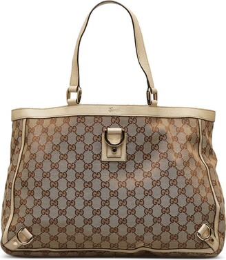Gucci Brown Gg Canvas Small D-Ring Abbey Shoulder Bag (Authentic Pre-Owned)  - ShopStyle