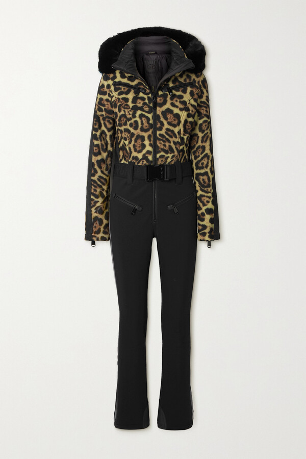 Goldbergh Lynx Hooded Belted Jaguar-print Ski Suit - Animal print ...