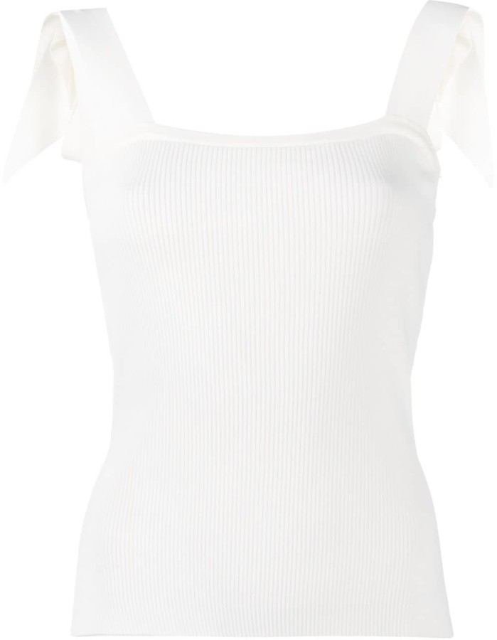 Zimmermann Bow-Strap Ribbed Top - ShopStyle
