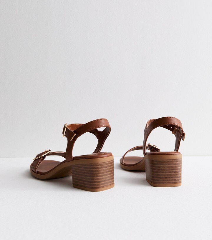 Heeled Sandals New Look Sandals Wide Fit New Look Wide Fit Tan