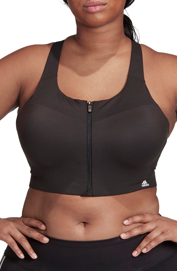 adidas zip front sports bra