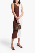 Thumbnail for your product : Ronny Kobo Madelin two-tone stretch-knit midi dress