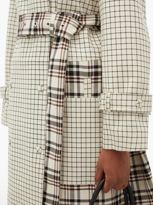 Proenza Schouler Double-breasted Checked Twill Trench Coat - Cream Multi