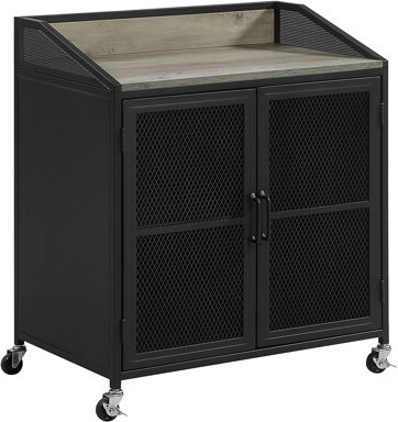 Trent Austin Design Arlette Sandy Black 2-Door Mobile Home Bar Wine Cabinet