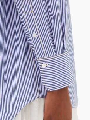 Chloé Side-tie Striped Cotton-poplin Shirt - Blue White