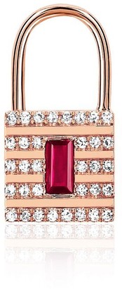 Ef Collection 14ct Rose Gold Lock Earring (single)