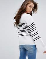 Thumbnail for your product : boohoo Stripe Wide Sleeve Jumper