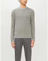 Thumbnail for your product : Ralph Lauren Purple Label Geometric-weave crewneck cashmere jumper