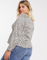 Thumbnail for your product : Vero Moda Curve button front blouse in abstract print