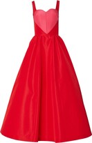 Thumbnail for your product : Carolina Herrera Heart-Appliqué Silk Flared Dress