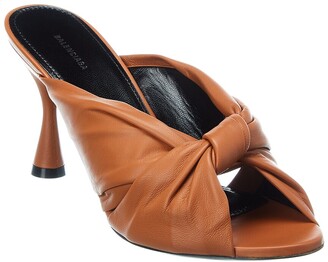 balenciaga drapy padded leather flat mules