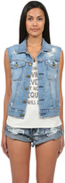 Thumbnail for your product : Current/Elliott Sleeveless Denim Rider Vest in Distressed