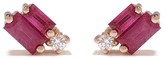 Thumbnail for your product : Suzanne Kalan 18kt Rose Gold Diamond Sapphire Stud Earrings