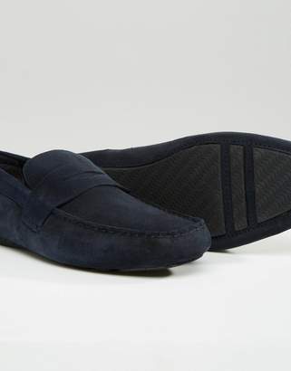 Red Tape Driving Shoes In Navy Suede