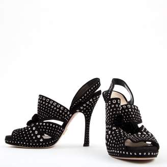 Prada Black Suede Sandals