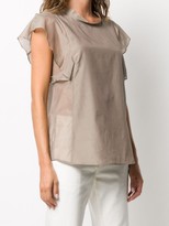 Thumbnail for your product : Peserico Sheer Ruffled-Sleeves Blouse