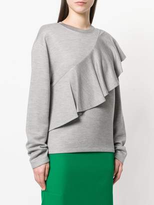 Diane von Furstenberg asymmetric ruffle trim sweatshirt