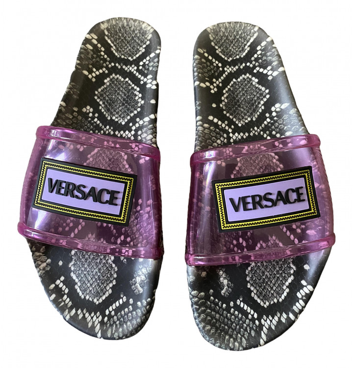 Versace Pink Plastic Sandals - ShopStyle