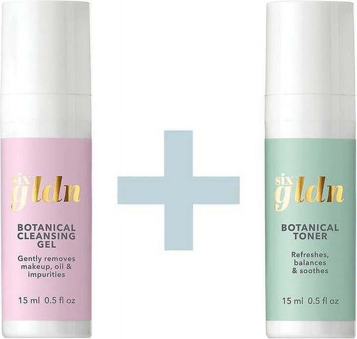 Six Gldn Mini Cleanse & Tone, Facial Wash & Toner Set, For All Skin Types, 15ml