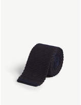 Thumbnail for your product : Eleventy Square-end two-tone knitted wool tie
