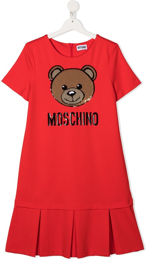 girls red moschino dress