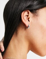 Thumbnail for your product : Orelia chunky huggie hoop earrings in silver plate