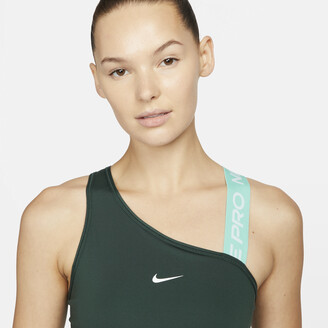 Nike Women's Pro Swoosh Medium-Support Asymmetrical Sports Bra in Green -  ShopStyle