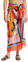 Thumbnail for your product : Emilio Pucci Parasol Voile Pareo Coverup, Pink/Orange