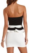 Thumbnail for your product : Charlotte Russe Color Block Strapless Peplum Dress