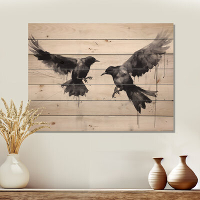 Millwood Pines Mystic Ravens I On Wood Print