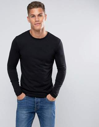 Benetton Long Sleeve T-Shirt In Black