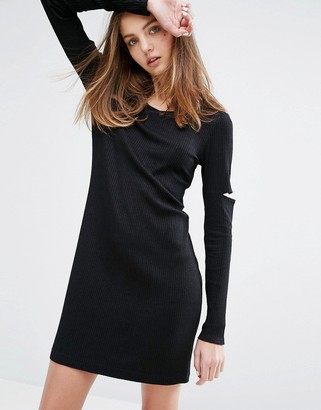 Weekday Mini Dress with Cut out Sleeves