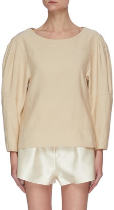 3.1 Phillip Lim Stitched-on Panel Puffed Sleeves Top