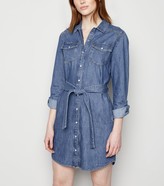 Thumbnail for your product : New Look Tall Denim Long Sleeve Shirt Dress