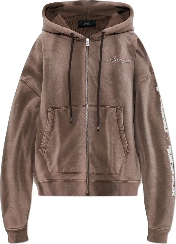 Amiri Logo Embellished Drawstring Hoodie