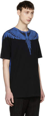 Marcelo Burlon County of Milan Black and Blue Double Wing T-Shirt
