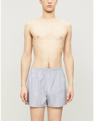 Sunspel Pinstripe relaxed-fit cotton boxer shorts