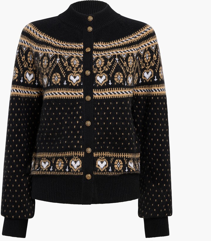 Marc Cardigan in Black and Camel Multi