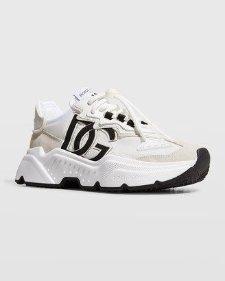 daymaster mixed leather runner sneakers