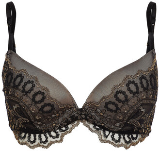 I.D. Sarrieri Embroidered Metallic Stretch-tulle Push-up Bra
