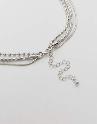 ASOS Mixed Chain Multirow Necklace
