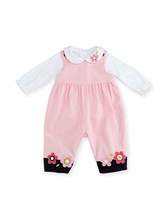 Thumbnail for your product : Florence Eiseman Corduroy Flower Overalls w/ Blouse, Size 3-24 Months