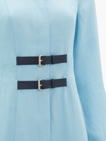 Thumbnail for your product : Gabriela Hearst Arianna Whipstitched Raglan-sleeve Midi Dress - Light Blue