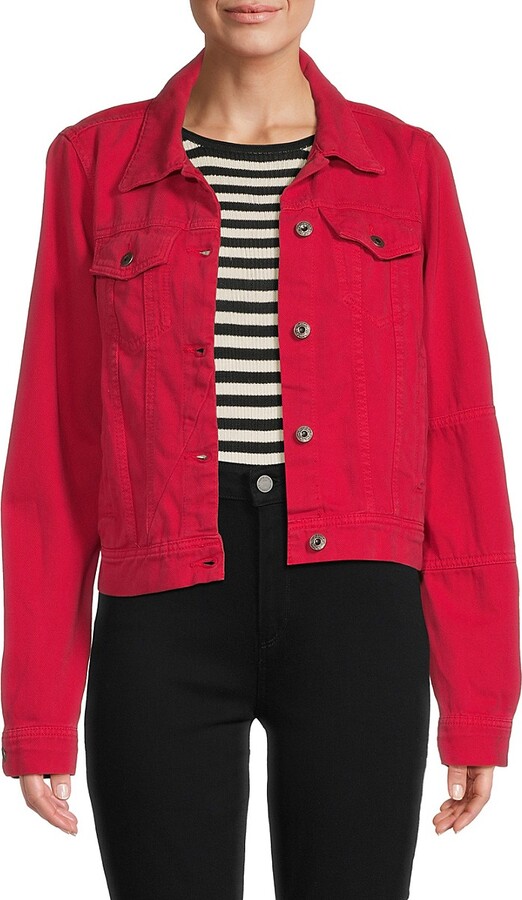 Womens Red Denim Jacket  Denim Jackets - Jacketars