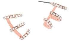 Jessica Simpson 7/25 Double Hoop Key Item Crystal Pave Earrings
