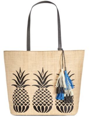 INC International Concepts Aadi Pineapple Straw Tote, Created for Macy's