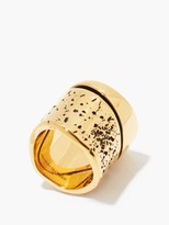 Thumbnail for your product : Alexander McQueen Molten Skull Brass Ring - Gold